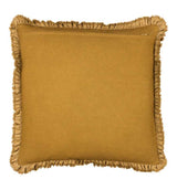 Bertie Washed Cotton Velvet Cushion Saffron