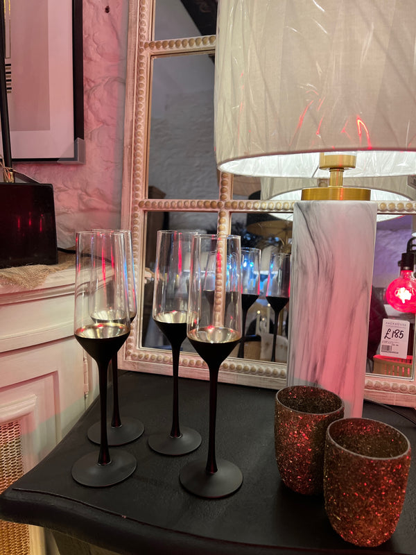 Gold and Black Champagne Flute