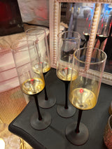 Gold and Black Champagne Flute