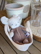 Jellycat© Rock-a-bye sleeping Mouse baby in basket