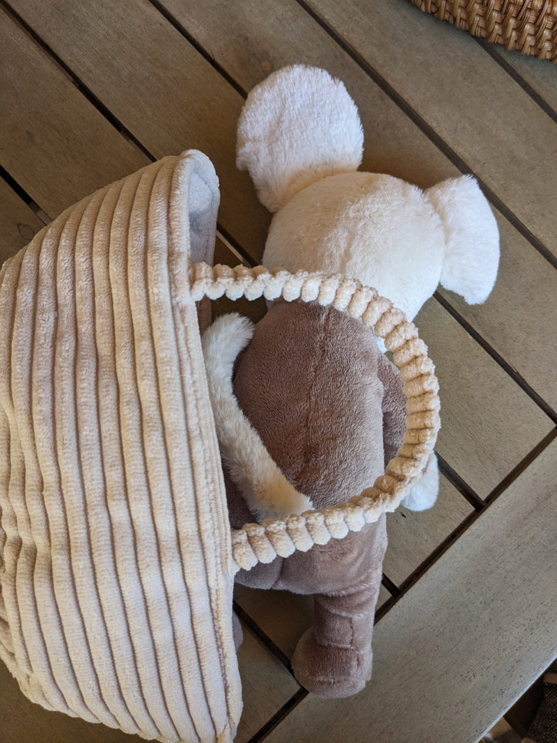 Jellycat© Rock-a-bye sleeping Mouse baby in basket