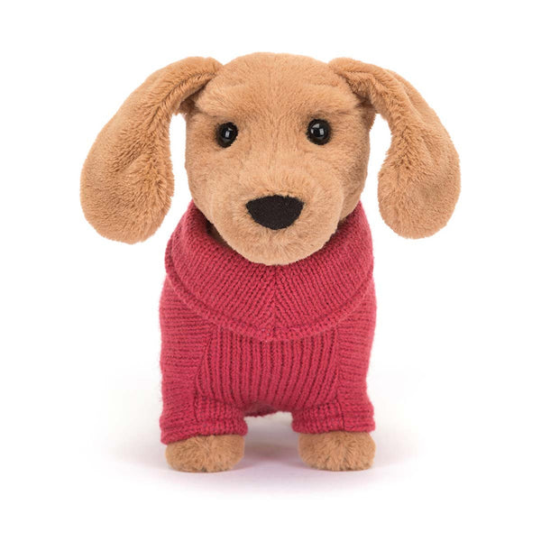 Jellycat© Sausage Dog in Sweater Pink