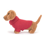 Jellycat© Sausage Dog in Sweater Pink