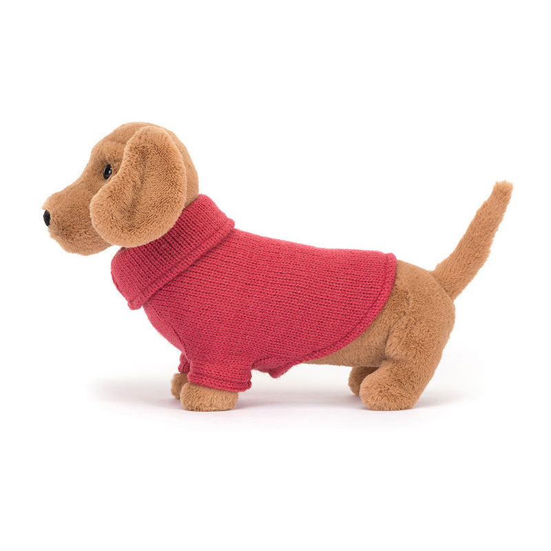 Jellycat© Sausage Dog in Sweater Pink