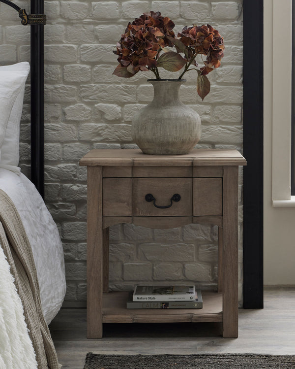 Wooden bedside table