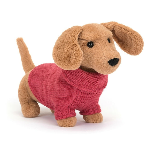 Jellycat© Sausage Dog in Sweater Pink