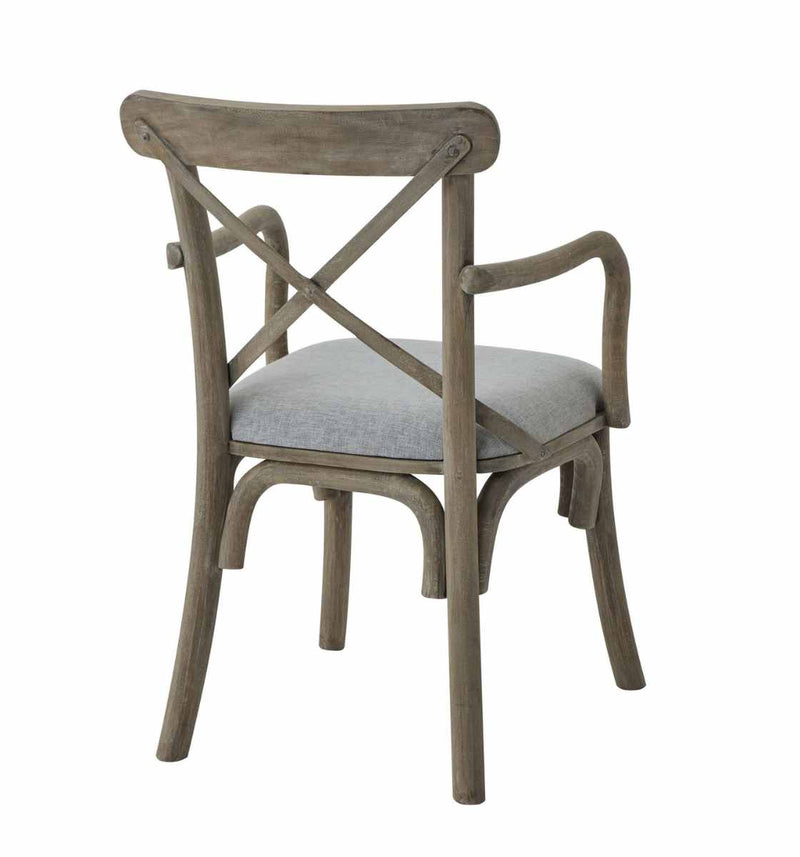 Cross Back Carver Chair With Fabric Seat